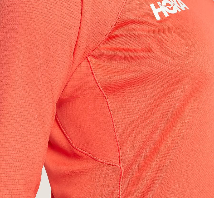 Hoka One One Top Kadın Turuncu - Performance 3/4 Sleeve - CX9342516